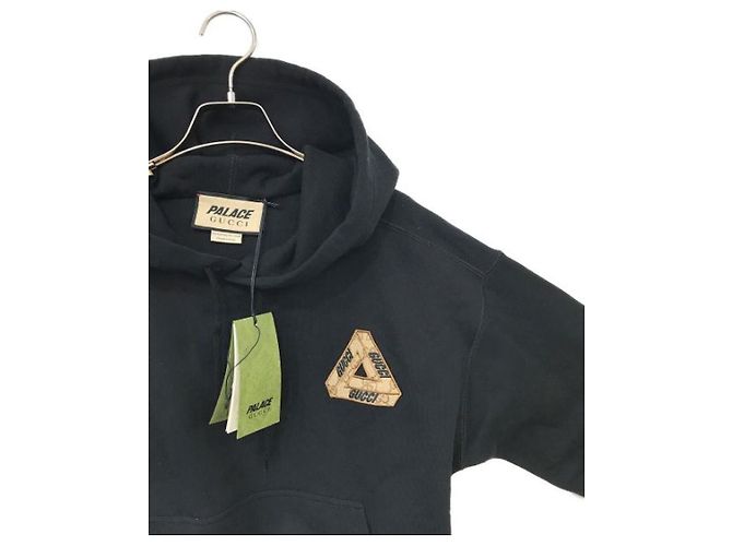 ***Sudadera con capucha triangular trasera GUCCI × PALACE Collaboration Negro Beige - vista 3