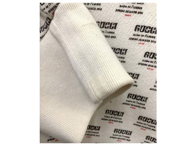 *** Felpa con cappuccio con mini logo GUCCI Bianco - vista 3