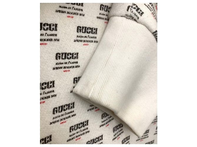 *** Felpa con cappuccio con mini logo GUCCI Bianco - vista 4