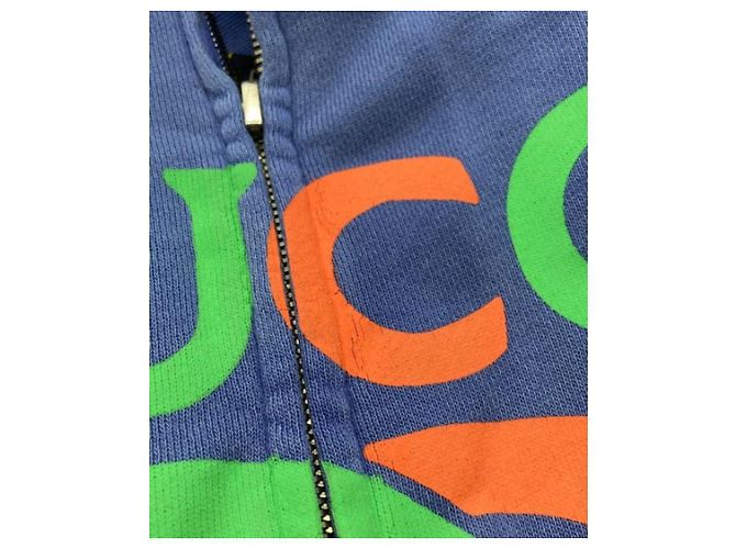 ***Felpa con cappuccio reversibile GUCCI Interlocking G Blu - vista 6