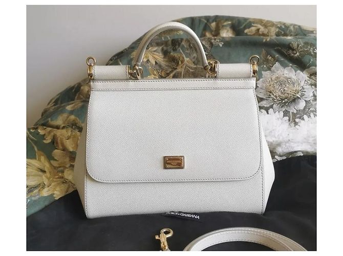 Borsa a mano Dolce & Gabbana Sicily in pelle bianca Bianco - vista 2