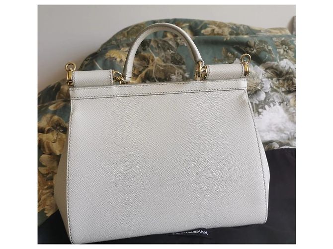 Borsa a mano Dolce & Gabbana Sicily in pelle bianca Bianco - vista 4
