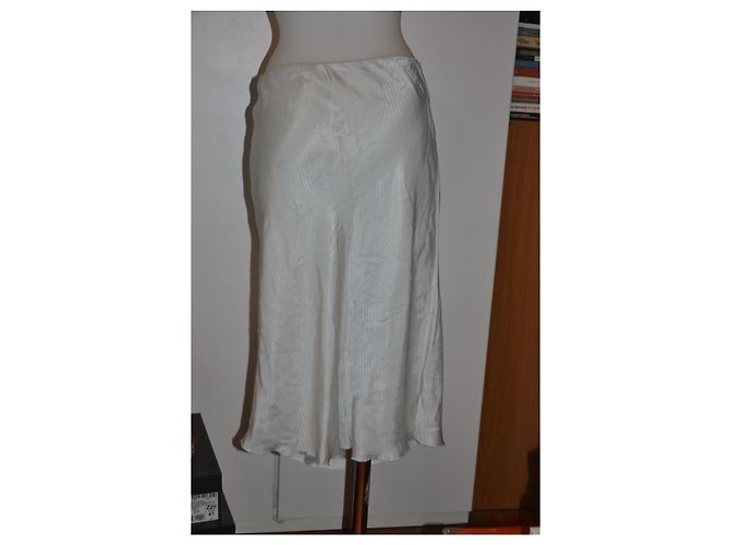 Falda midi Versace gris perla viscosa - vista 2