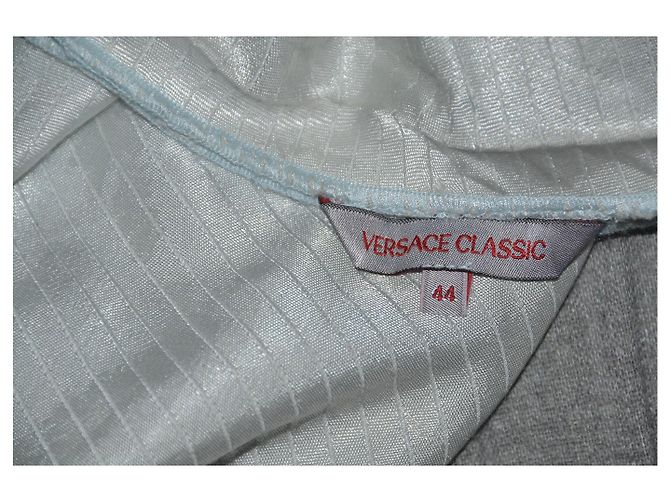 Falda midi Versace gris perla viscosa - vista 4