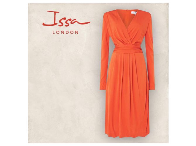Robe nouée Issa Kate orange, Royaume-Uni À Manches Longues 16 US 12 UE 44, Kate Middleton - vue 2
