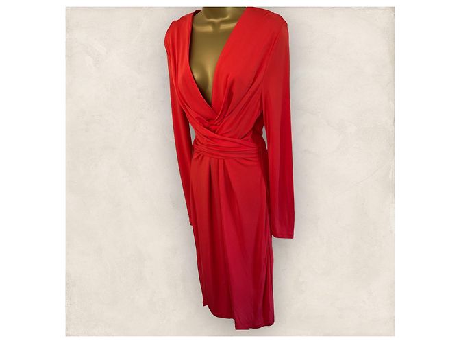 Robe nouée Issa Kate orange, Royaume-Uni À Manches Longues 16 US 12 UE 44, Kate Middleton - vue 3