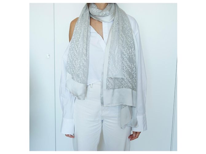Sciarpa Dolce & Gabbana in seta grigia Grigio - vista 6