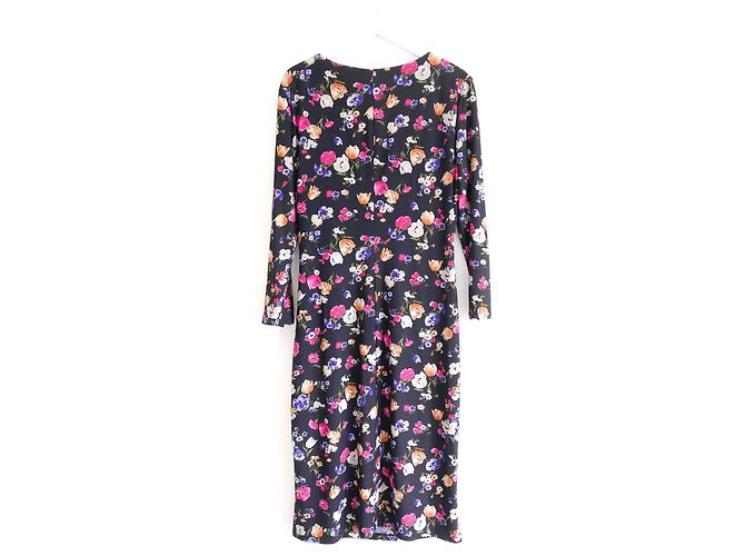 Vestido de punto drapeado floral de Ralph Lauren Azul marino - vista 4