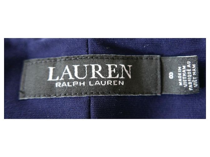 Vestido de punto drapeado floral de Ralph Lauren Azul marino - vista 5