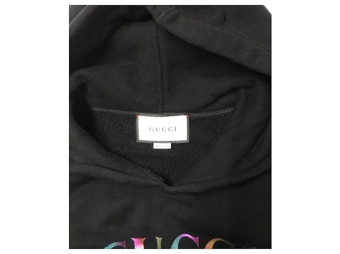 ***GUCCI Sweatshirt-Kapuzenpullover mit Regenbogenlogo Schwarz - Ansicht 3