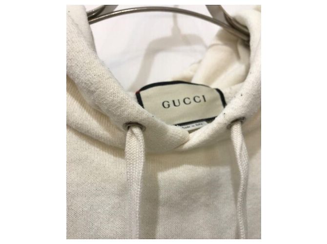 ***GUCCI Vintage verarbeiteter Kapuzenpullover mit altem Logo-Print Beige - Ansicht 3