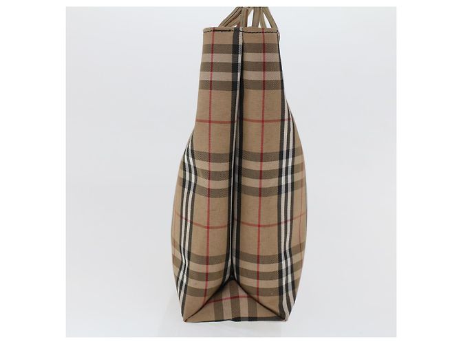 BURBERRY Nova Check Bolso de mano Nylon Beige Auth ep1099 - vista 3