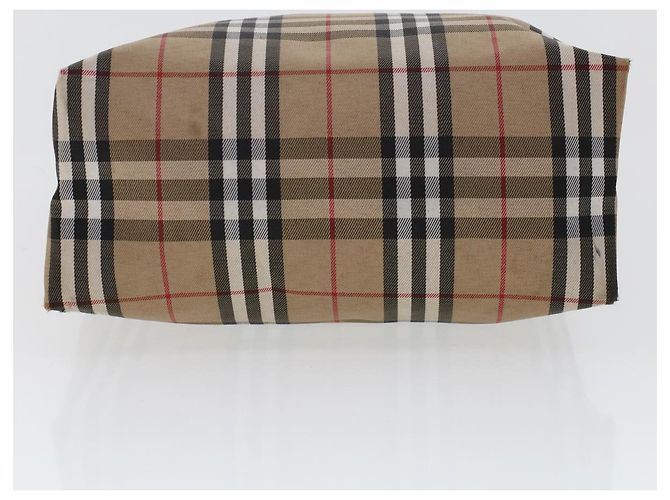 BURBERRY Nova Check Bolso de mano Nylon Beige Auth ep1099 - vista 5