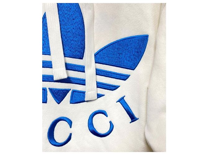 ***Felpa con cappuccio con logo GUCCI x adidas Bianco - vista 3