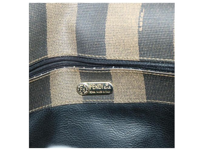 Pequin FENDI Borsa a spalla in tela pecan Nero Marrone Auth fm2527 - vista 19