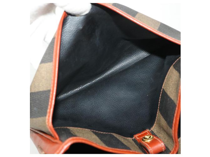 Pequin FENDI Borsa a spalla in tela pecan Nero Marrone Auth fm2527 - vista 21