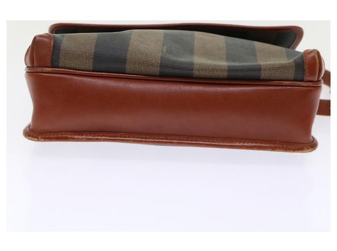 Pequin FENDI Borsa a spalla in tela pecan Nero Marrone Auth fm2527 - vista 5