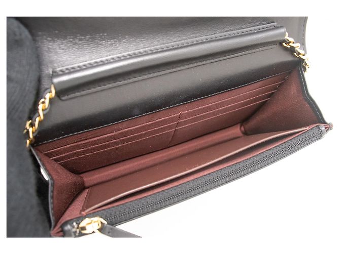 Timeless CHANEL Black Classic Wallet On Chain WOC Umhängetasche Lammleder - Ansicht 10