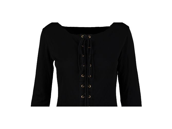 Autre Marque Coleção Privée Front Lace-up Top Preto - vista 3