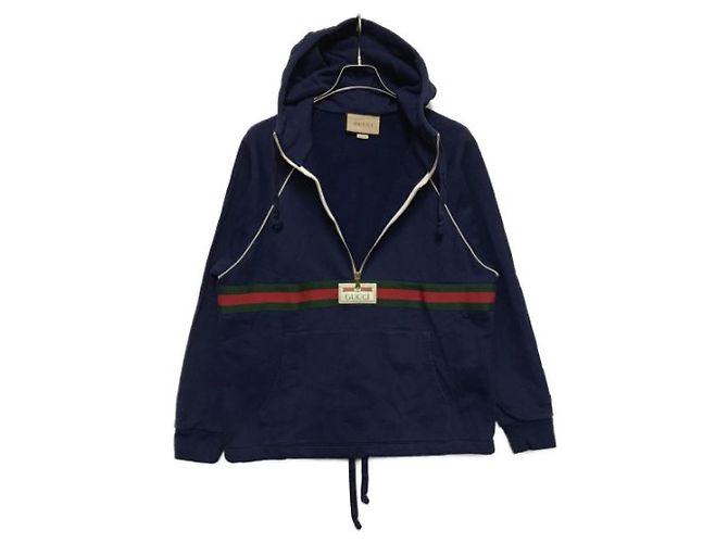 *** Moletom com listra web GUCCI gucci Azul marinho - vista 4