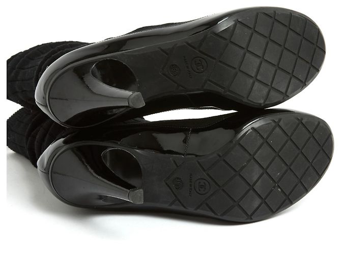 Chanel PE2014 Calzini Stivali Neri EU38.5 Nero - vista 5