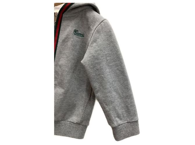 *** Sweat à capuche GUCCI Sherry Line Gris - vue 5