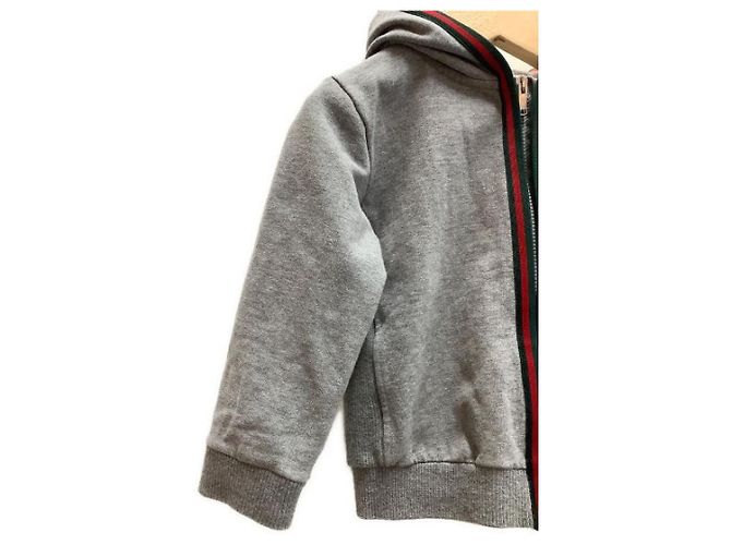 *** Sweat à capuche GUCCI Sherry Line Gris - vue 8