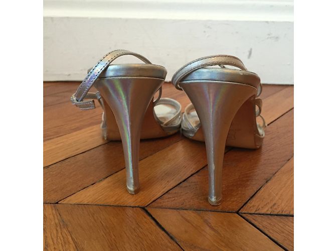 Sandali MICHEL PERRY T.EU 38.5 Pelle Argento - vista 3