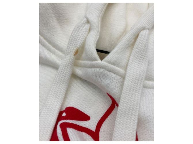 ***GUCCI Pullover-Kapuzenpullover mit Erdbeer-Nietenmuster Weiß - Ansicht 7