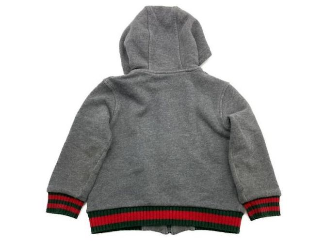 ***Sweat à capuche zippé GUCCI Sherry Line Gris - vue 2