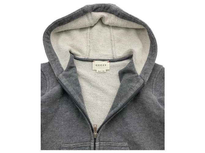 ***Sweat à capuche zippé GUCCI Sherry Line Gris - vue 3