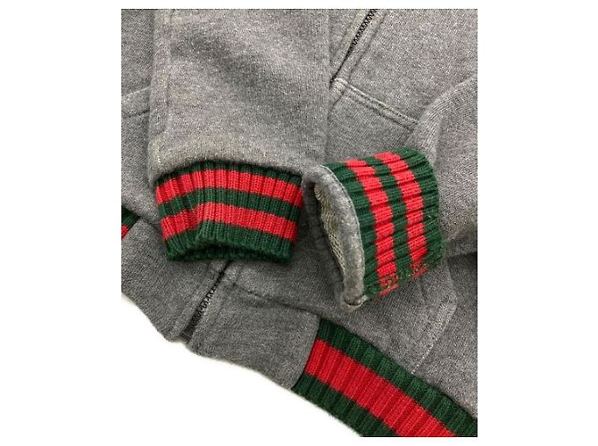 ***Sweat à capuche zippé GUCCI Sherry Line Gris - vue 4