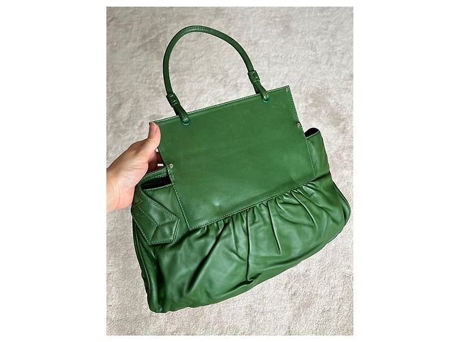 Pochette convertibile Fendi in pelle verde - vista 7