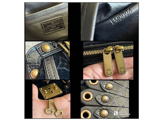 Louis Vuitton Gracie in velluto nero GM Gold hardware - vista 7