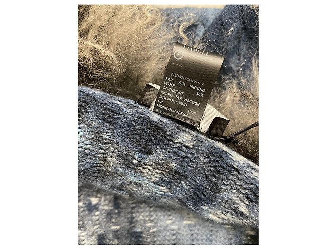 Autre Marque VOR DIR Strickjacke Blau Kaschmir Wolle Pelzkragen - Ansicht 3
