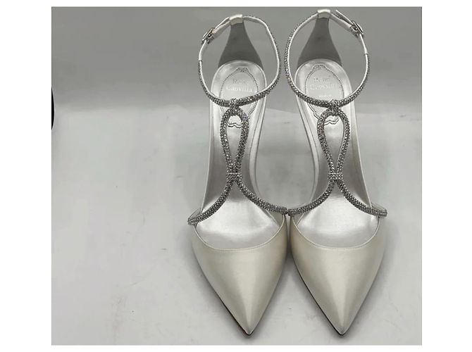 Rene Caovilla Clippy Pumps aus Satin dunkelgrau Anthrazitgrau - Ansicht 2