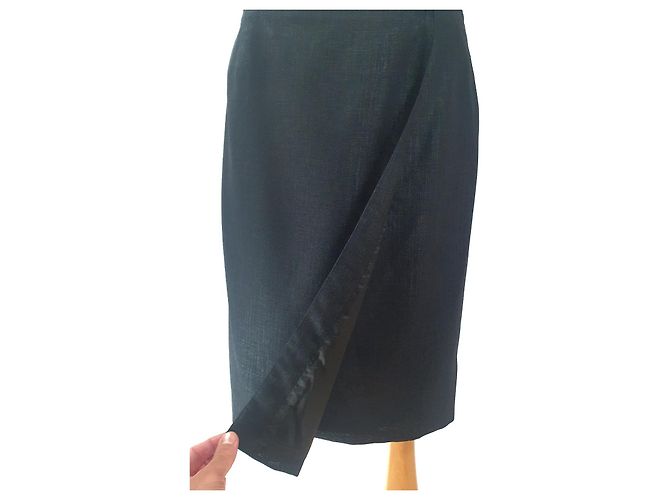 Falda Thierry Mugler de lana negra Negro - vista 2