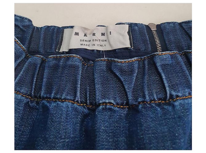 Falda Marni Azul Vaquera Algodón Lino - vista 3