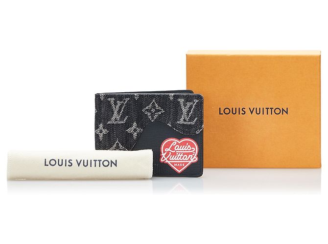 Louis Vuitton Black Nigo Monogram Denim Slender Wallet Schwarz - Ansicht 10