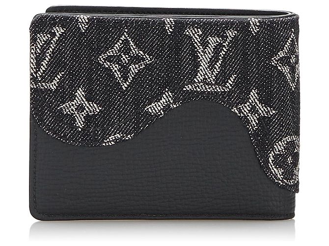Louis Vuitton Black Nigo Monogram Denim Slender Wallet Schwarz - Ansicht 3