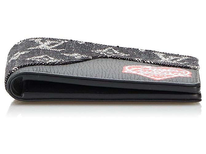 Louis Vuitton Black Nigo Monogram Denim Slender Wallet Schwarz - Ansicht 4