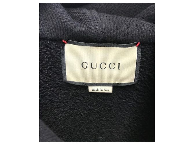 ***GUCCI  Vintage processed old logo print sweatshirt hoodie Black - view 3