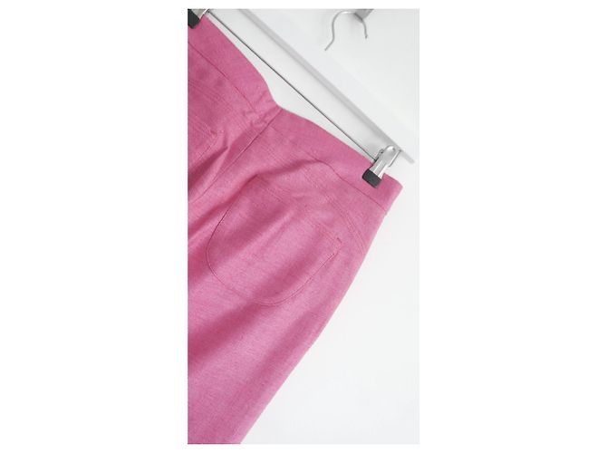 Chanel Spring 2007 Pantalón de campana de seda rosa - vista 4