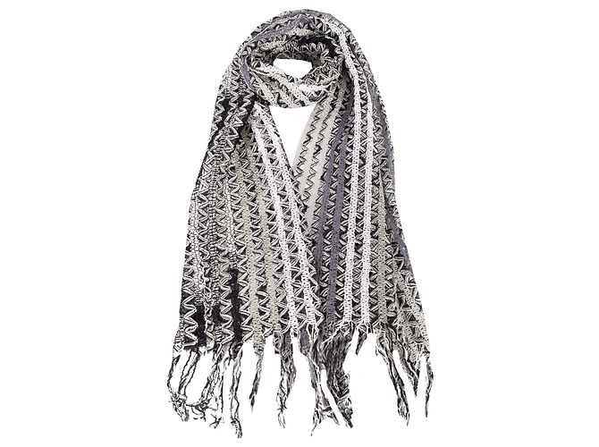 Missoni Chevron-Stricktuch mit Pailletten Weiß - Ansicht 2