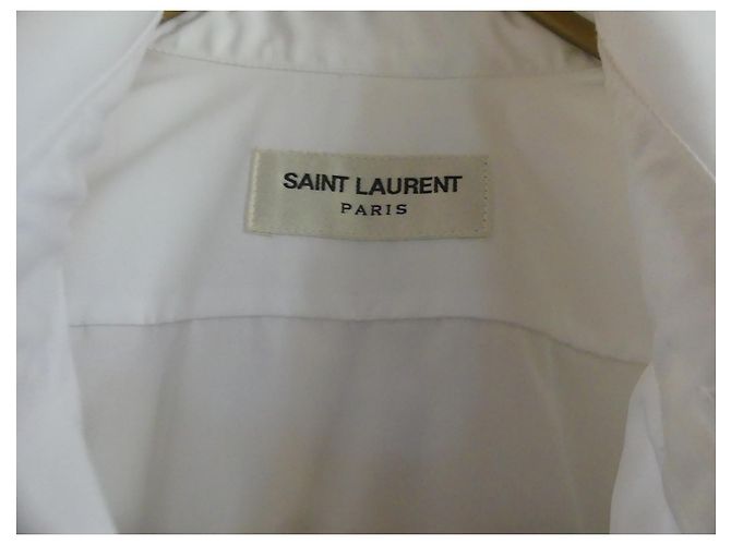 Saint Laurent Smokinghemd aus Baumwolle Weiß - Ansicht 4