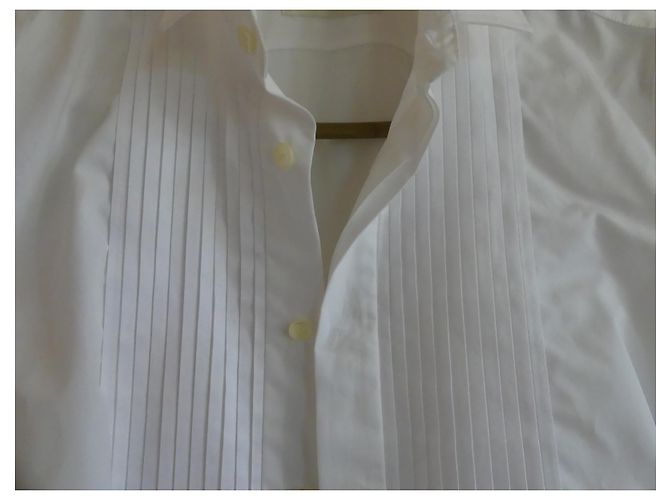 Saint Laurent Smokinghemd aus Baumwolle Weiß - Ansicht 7