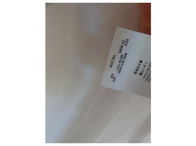 Saint Laurent Smokinghemd aus Baumwolle Weiß - Ansicht 9