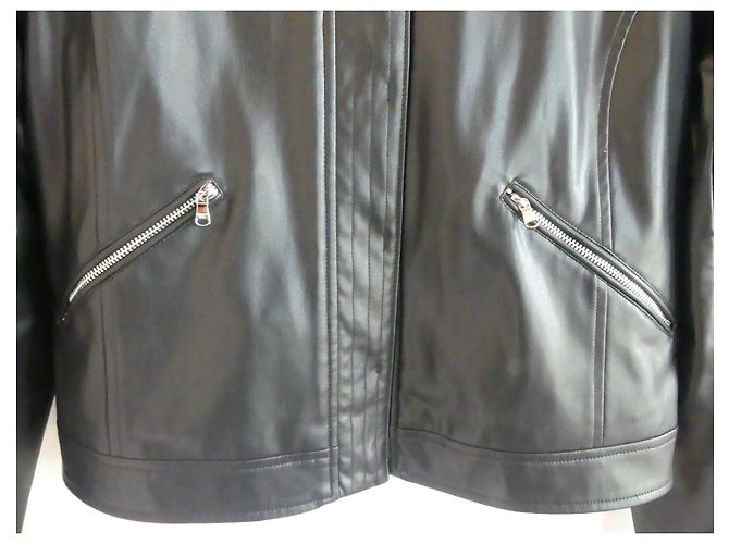 Patrizia Pepe Bikerjacke Schwarz Kunstleder 42 - Ansicht 3