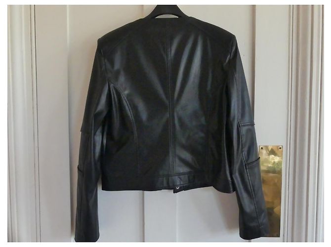 Patrizia Pepe Bikerjacke Schwarz Kunstleder 42 - Ansicht 6