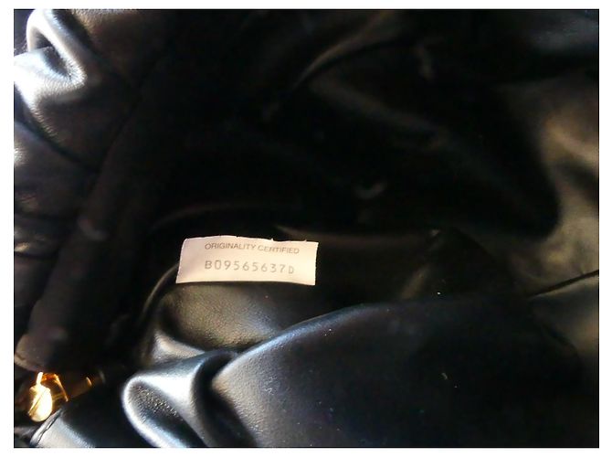 Borsa Bottega Veneta con catena grossa in pelle nera Nero - vista 3